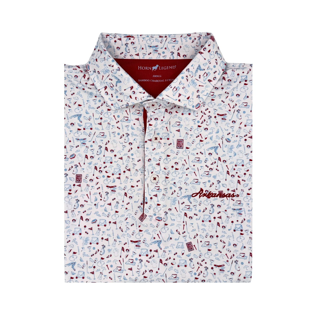 Arkansas Script Golf Polo| Serenity
