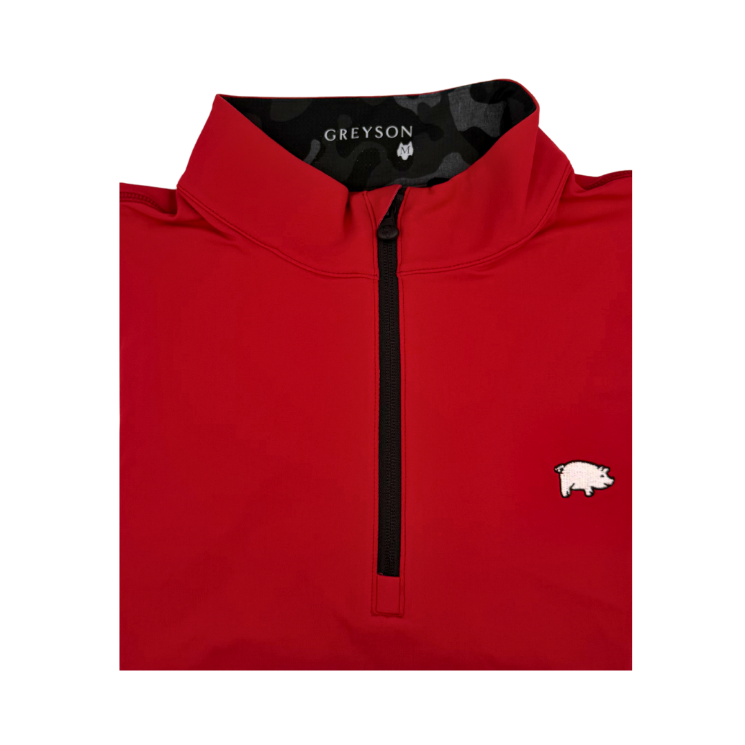 Greyson X Curly Tail Tate Quarter-Zip | Varsity Red