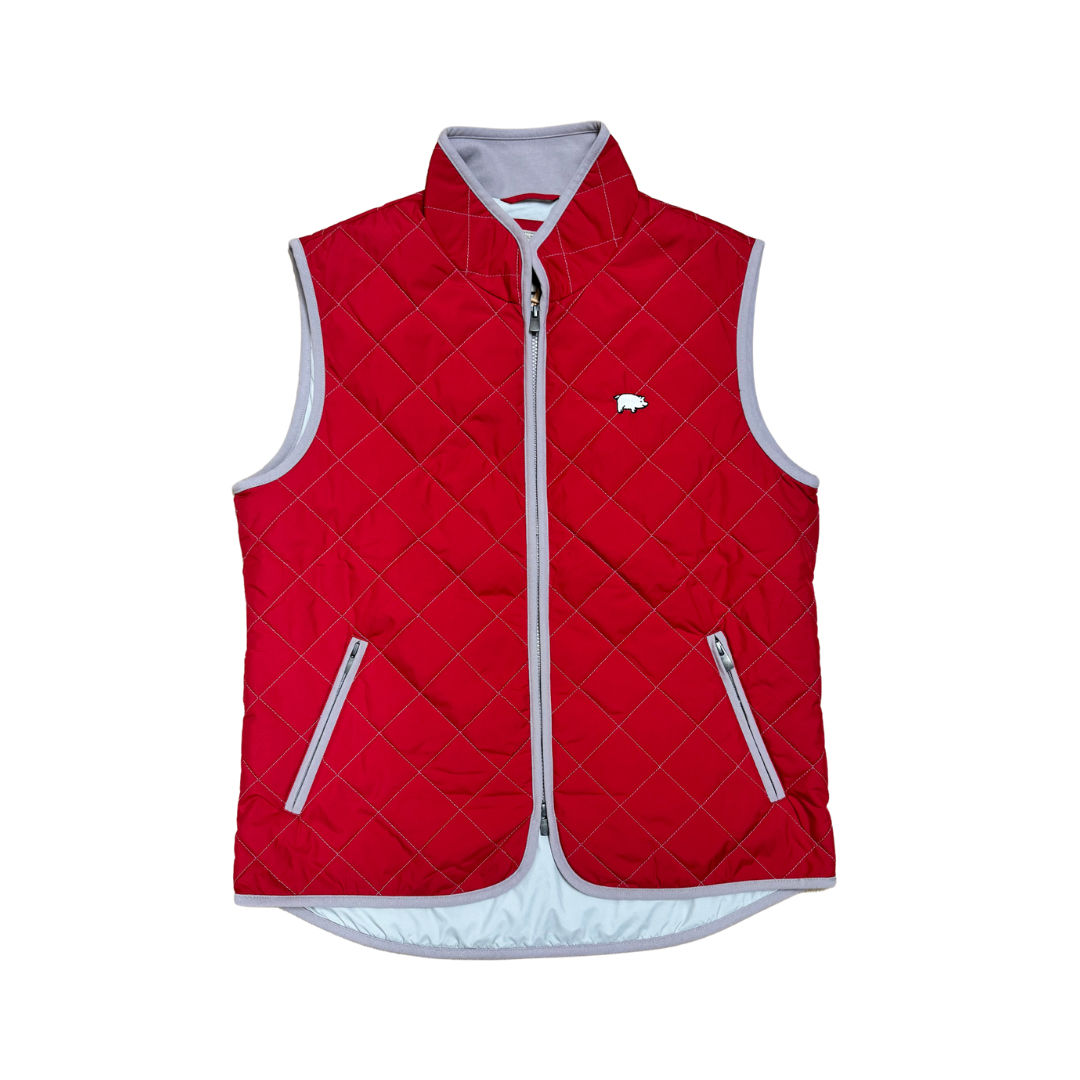 Horn Legend X Curly Tail Quilted Vest | Crimson
