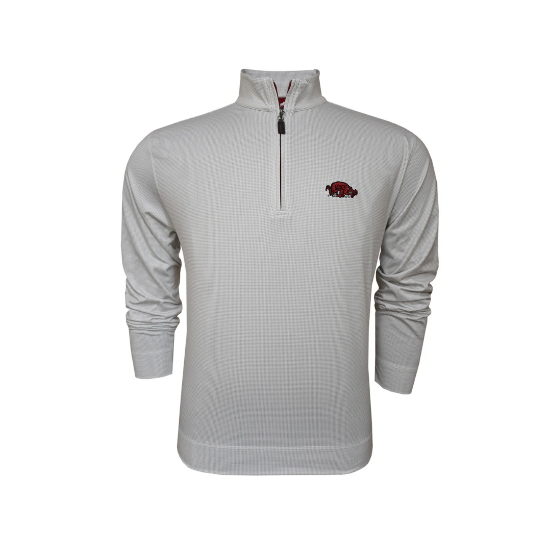 Horn Legend Slobber Hog 1/4 Zip | White Houndstooth