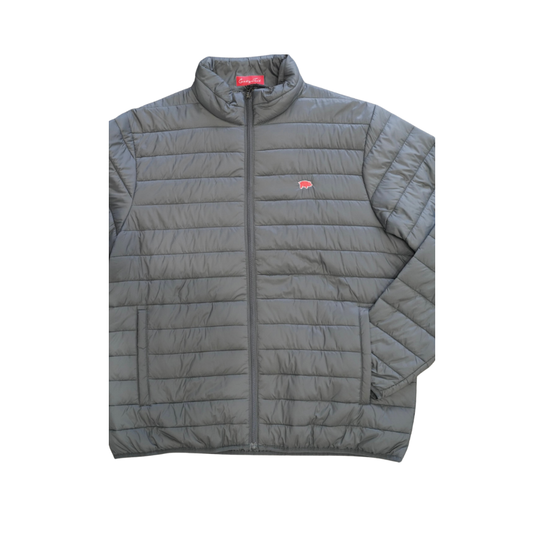 Curly Tail Full Zip Puffer Jacket | Charcoal