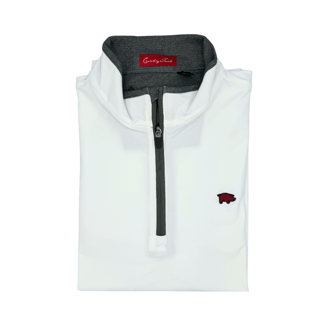 450 Curly Tail 1/4 Zip| White
