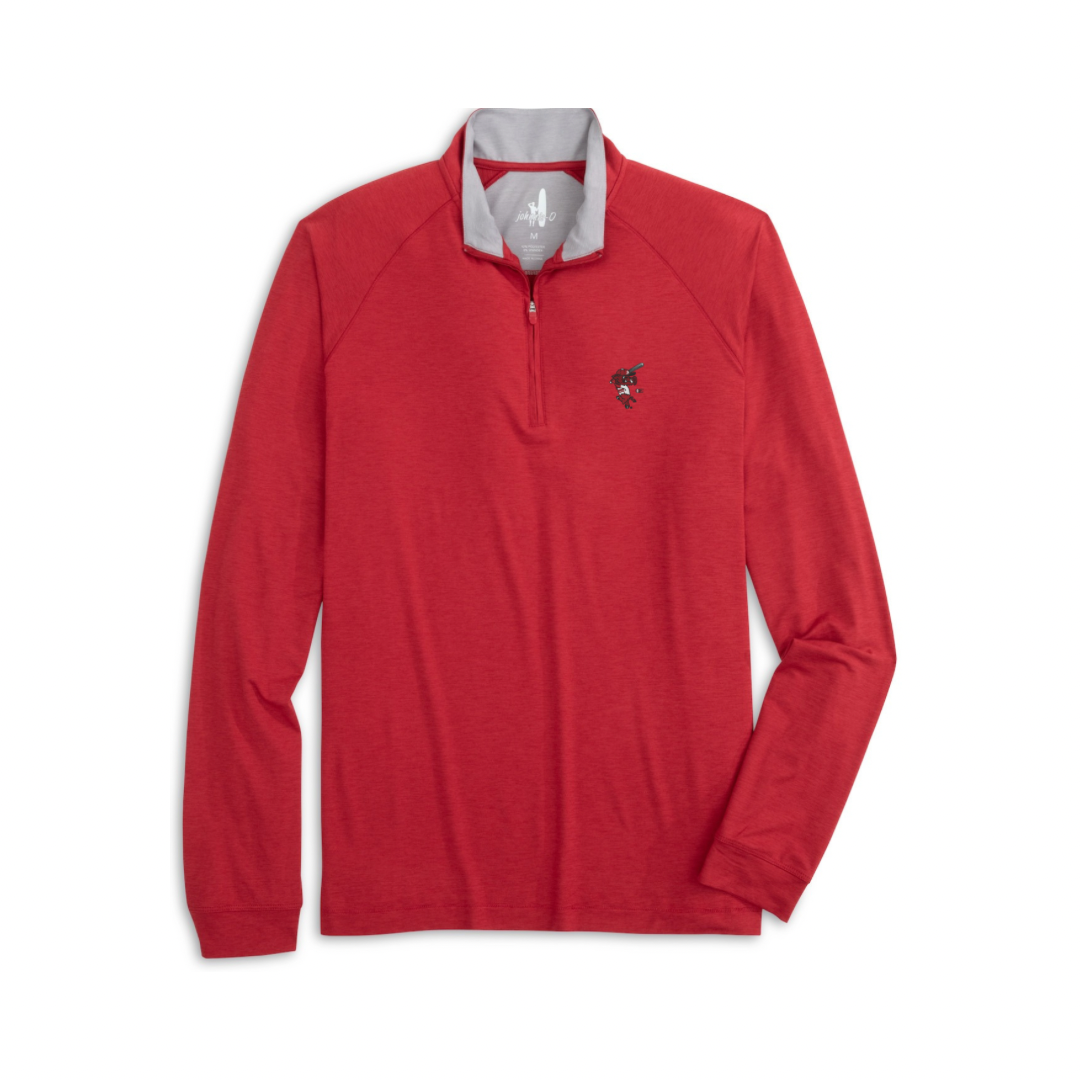 Johnnie-O Hitting Ribby 1/4 Zip | Crimson