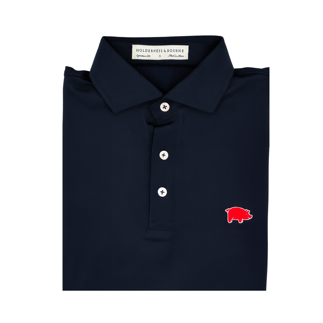 Black Performance Curly Tail Polo