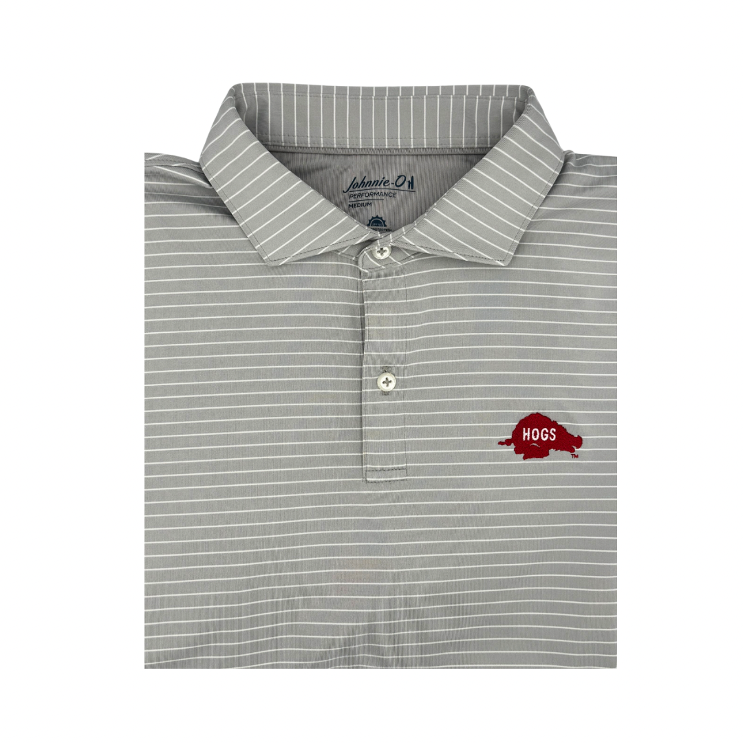 70s Vintage Hog Stripe Polo | Grey