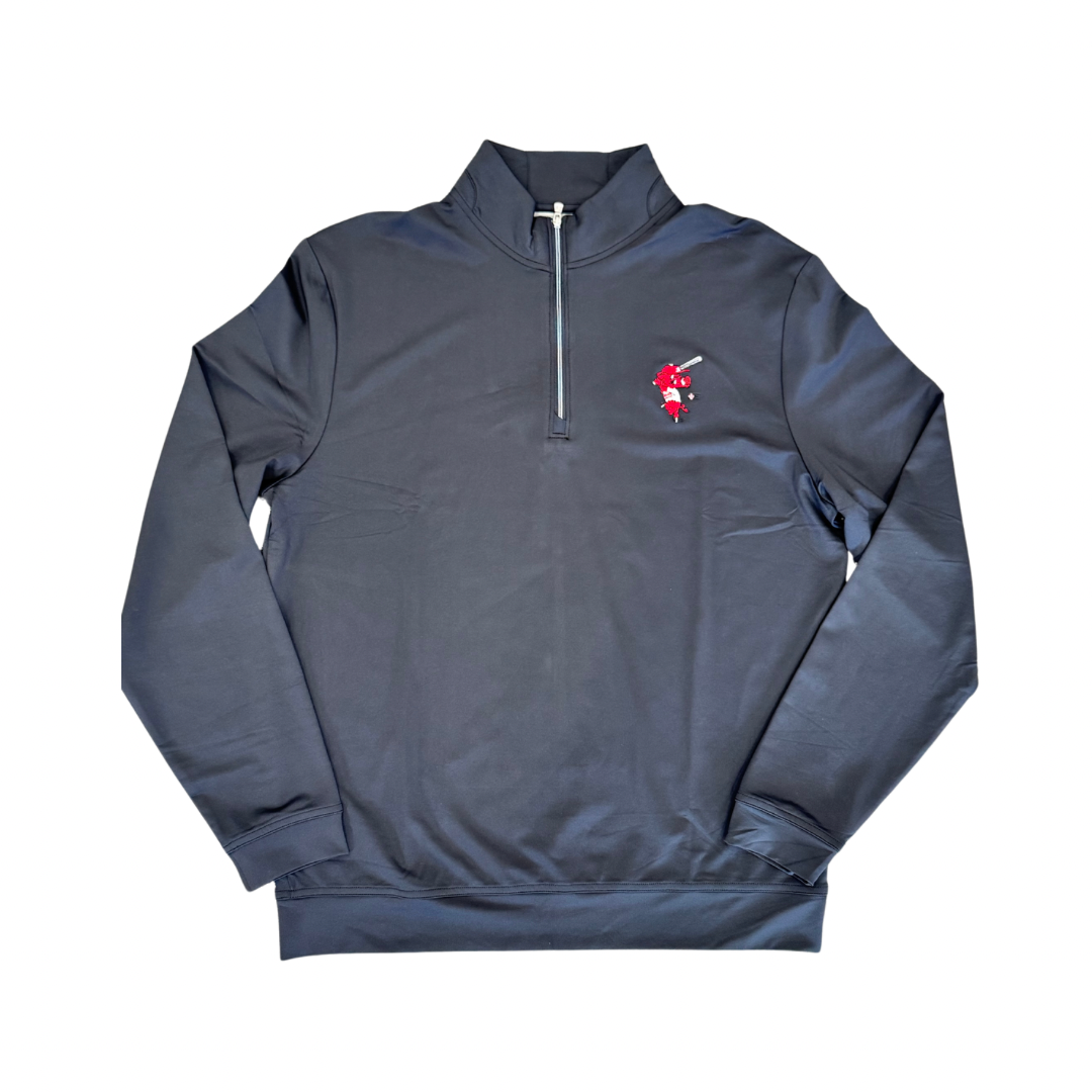 Johnnie-O Arkansas Hitting Ribby 1/4 Zip | Black