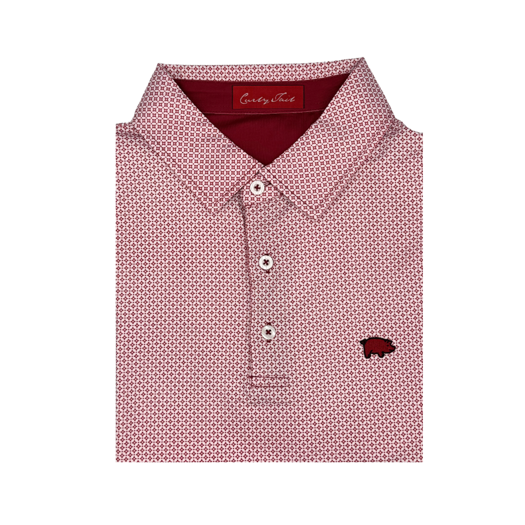 Curly Tail Diamond Polo| Crimson