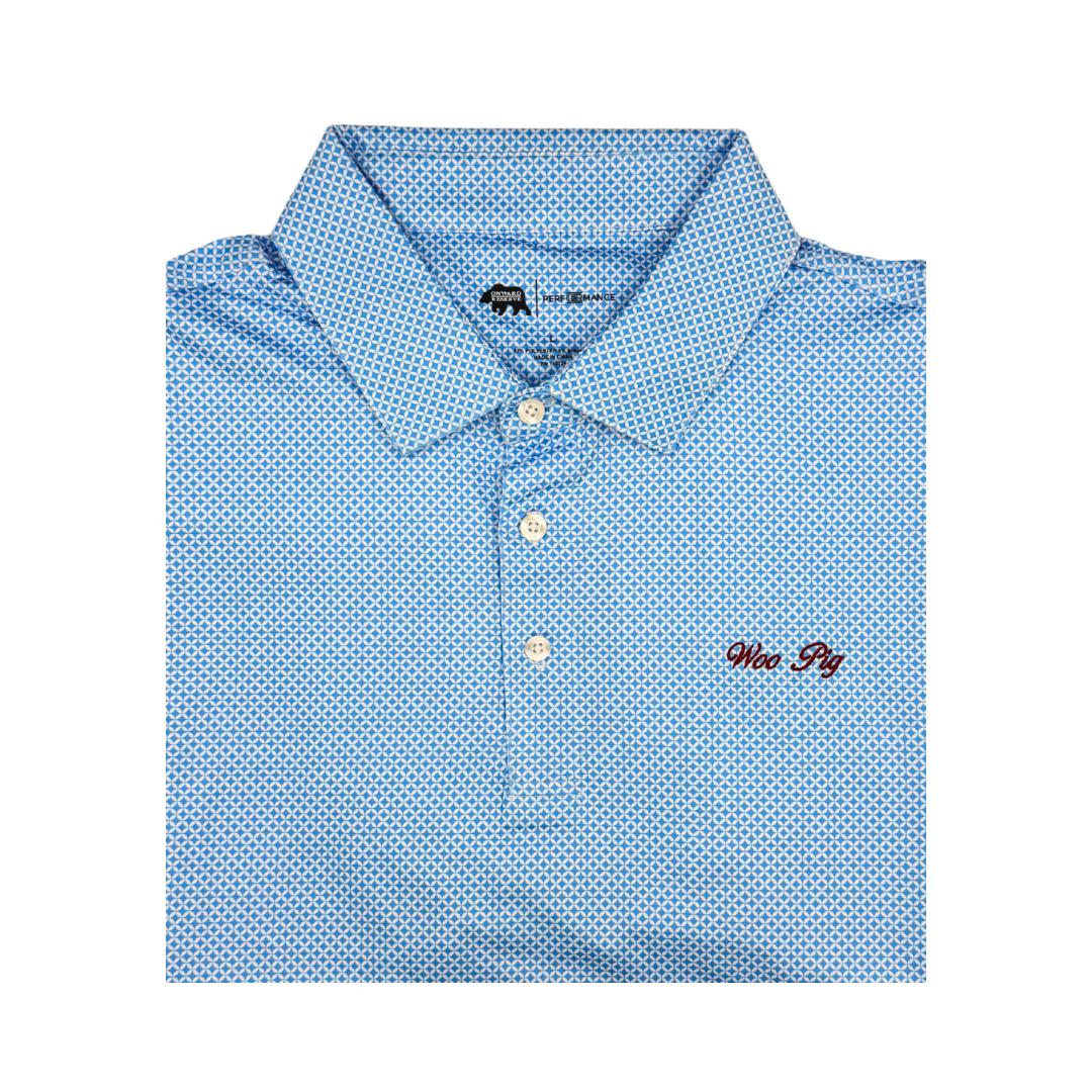 'Woo Pig' Script Performance Polo | Sky