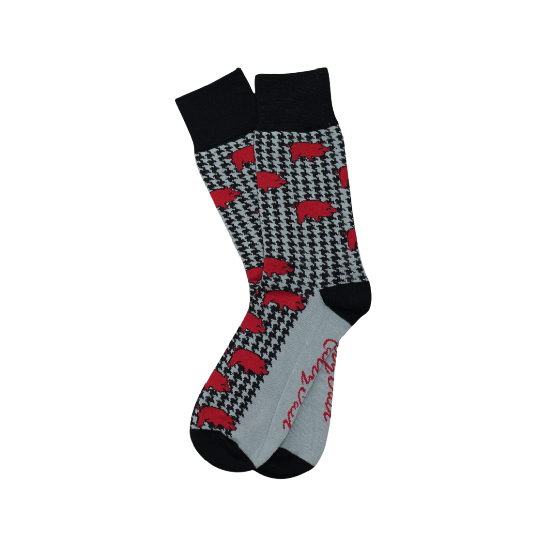 Curly Tail Socks| Black Herringbone