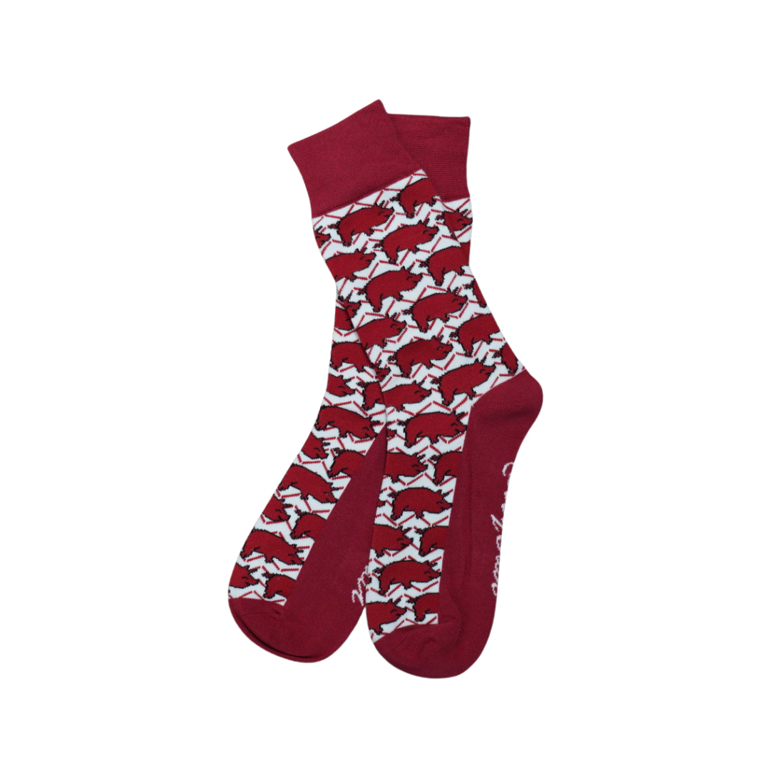 Curly Tail Socks| Crimson