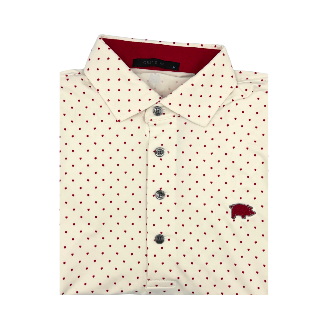 Greyson X Curly Tail Icon Polo | Varsity Red / Arctic