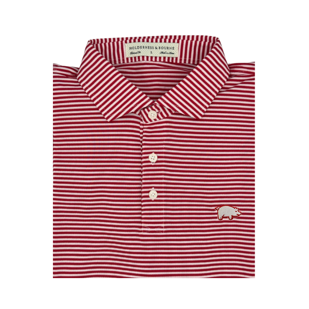 Holderness & Bourne X Curly Tail Maxwell Polo | Crimson