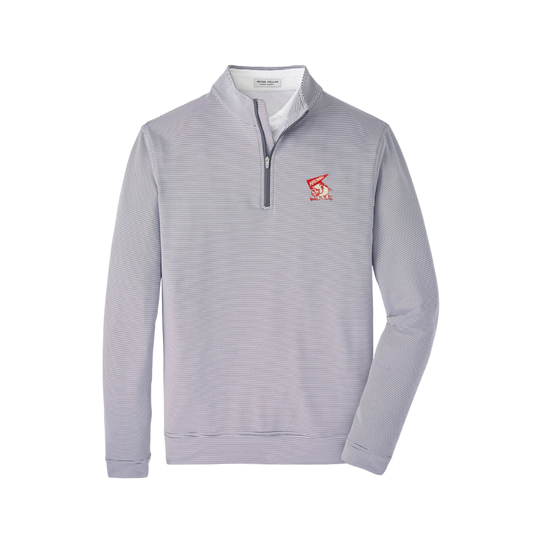 Pennant Hog Quarter Zip | Iron / White