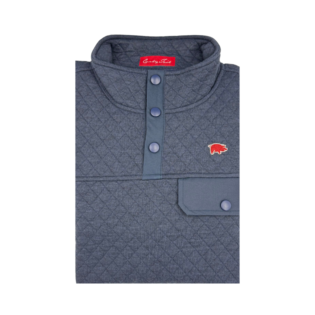 Quilted Curly Tail Pullover | Navy