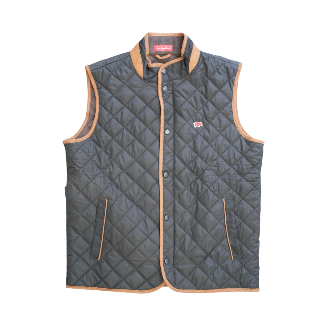 Curly Tail Quilted Vest | Black