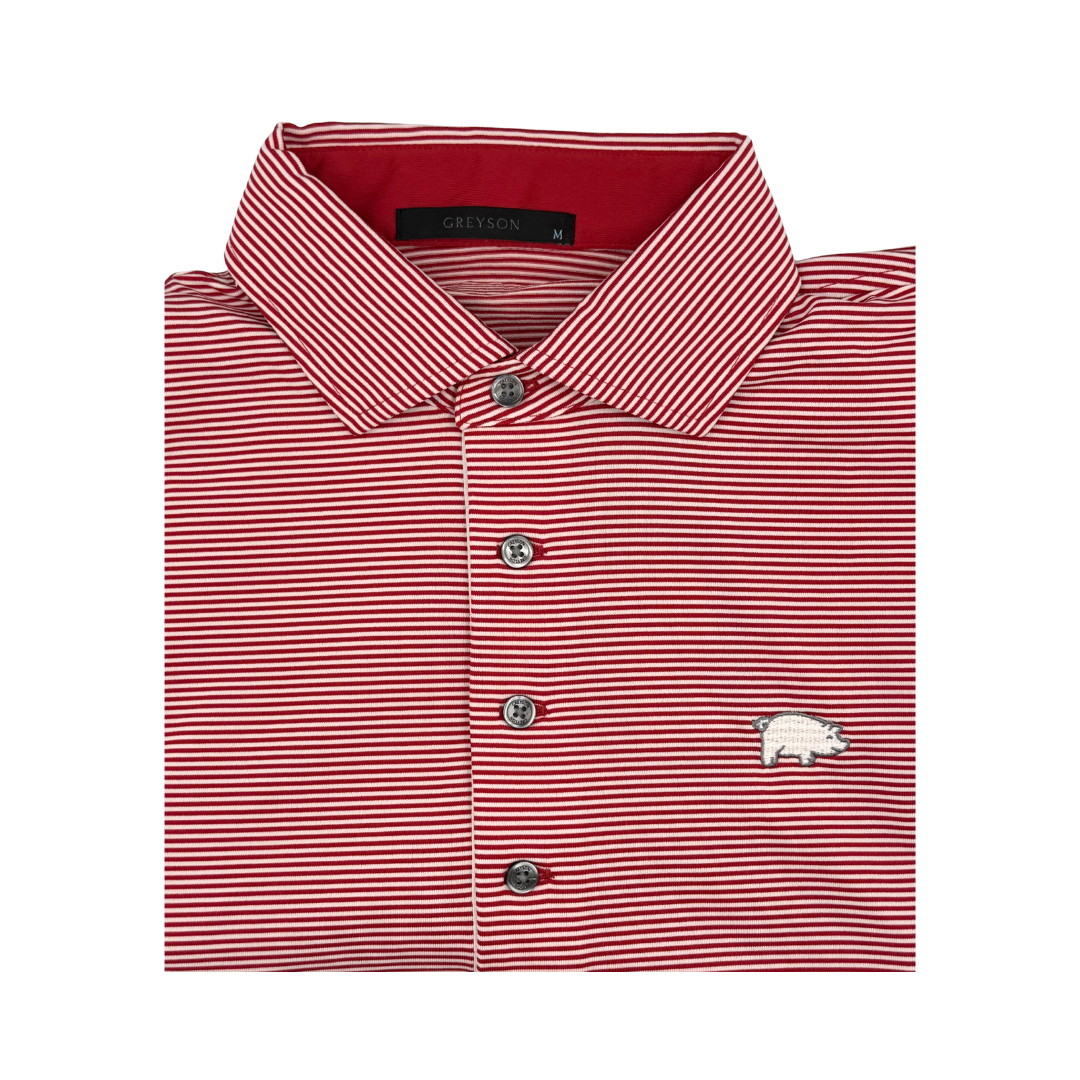 Greyson X Curly Tail Saranac Polo | Varsity Red / Arctic