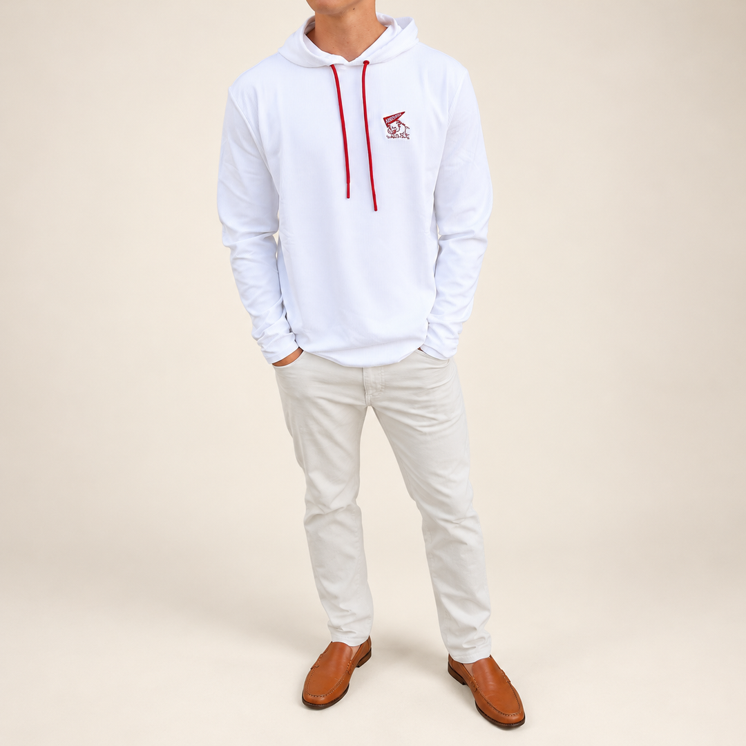 Pennant Hog Hoppin Pop Hoodie|  White