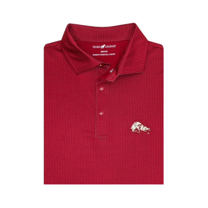 Horn Legend Running Hog Polo | Crimson / Grey