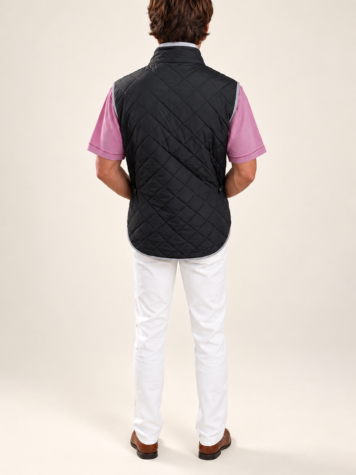 Wooo Pig Diamond Quilted Vest | Black