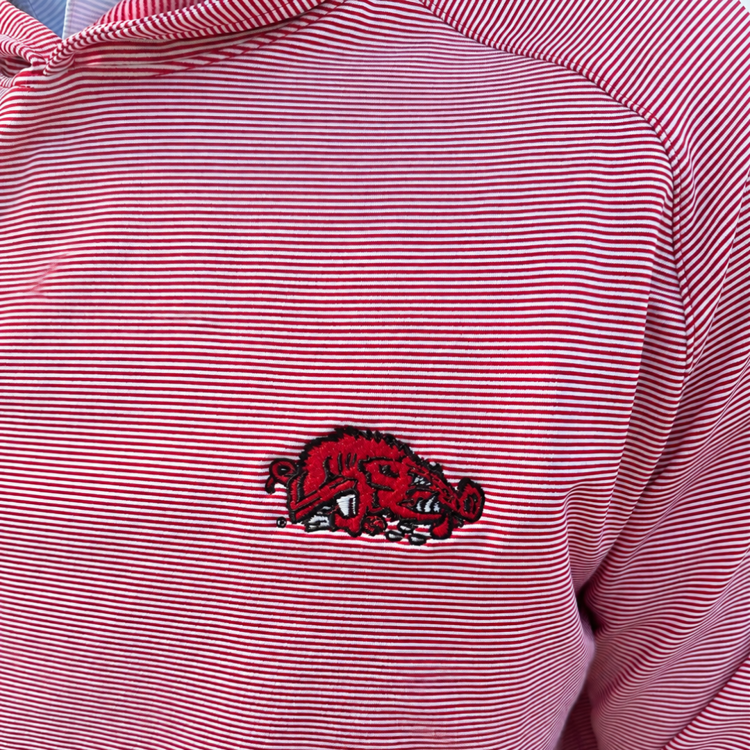 Pine Sugar Stripe Hoodie Slobbering Hog| Crimson