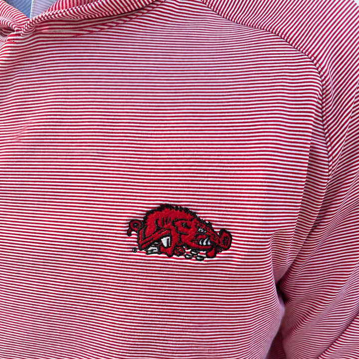 Pine Sugar Stripe Hoodie Slobbering Hog| Crimson