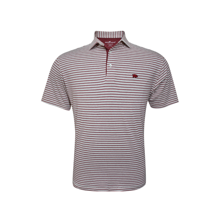 Curly Tail Tripe Polo| Crimson