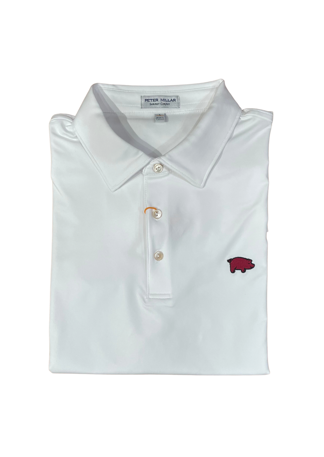 Curly Tail Solid Performance Jersey Polo| White