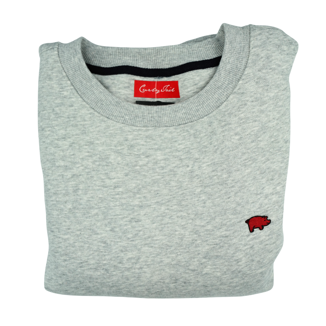 Curly Tail Crew Neck Sweater | Grey