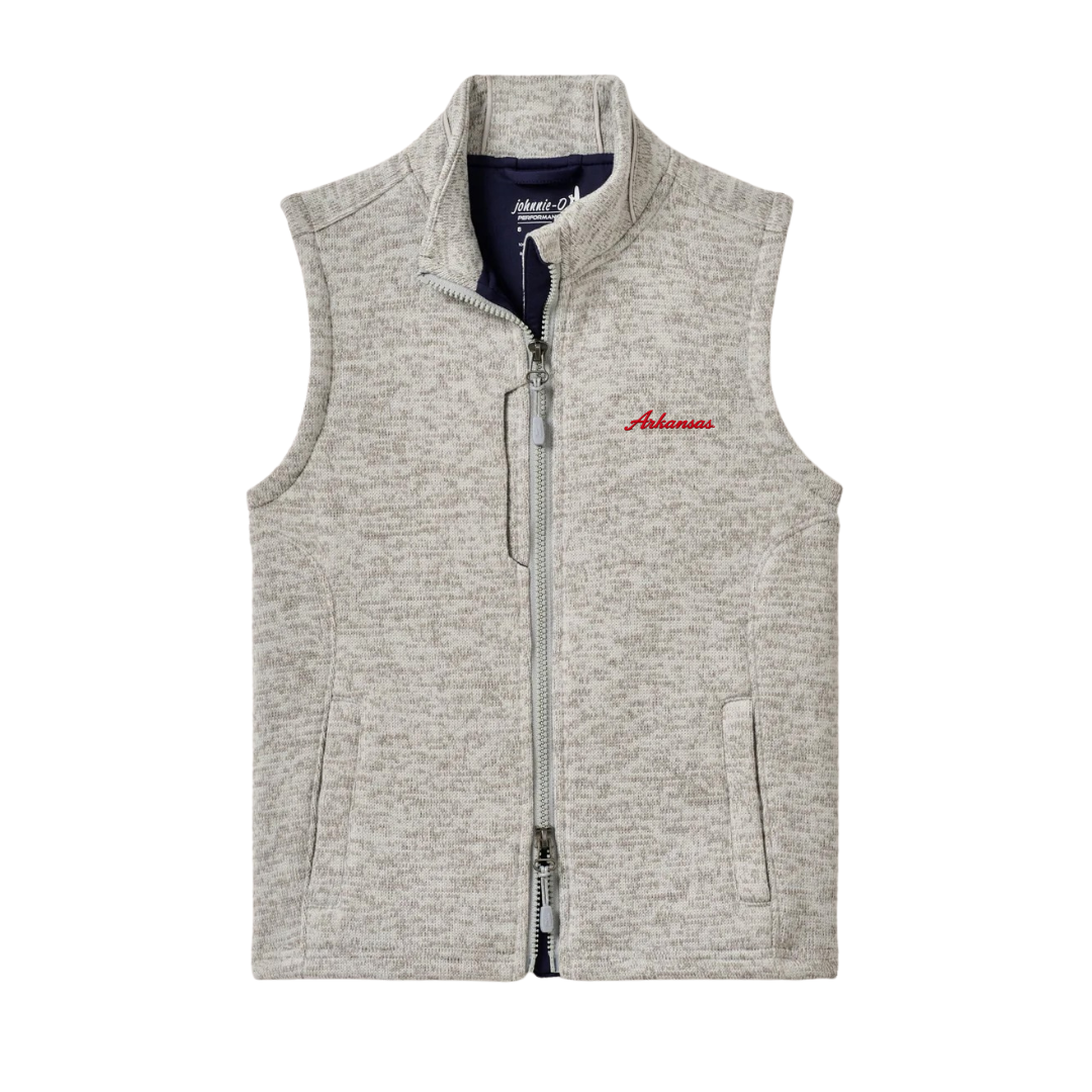 Johnnie O Arkansas Script Vest | Light Gray