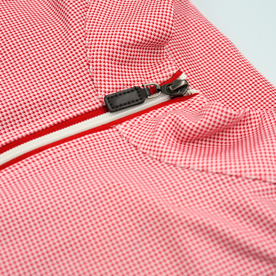 Horn Legend Running Hog Quarter Zip | White/Crimson