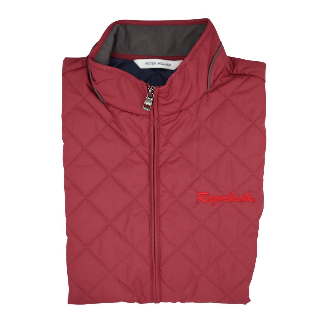 Peter Millar Razorback Script Essex Vest | Autumn Foliage
