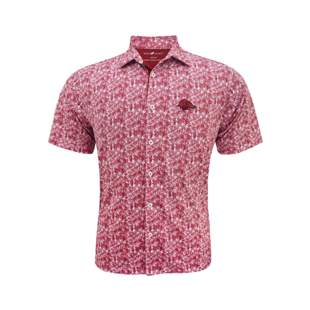 Horn Legend Slobbering Hog Button Down | White/ Crimson