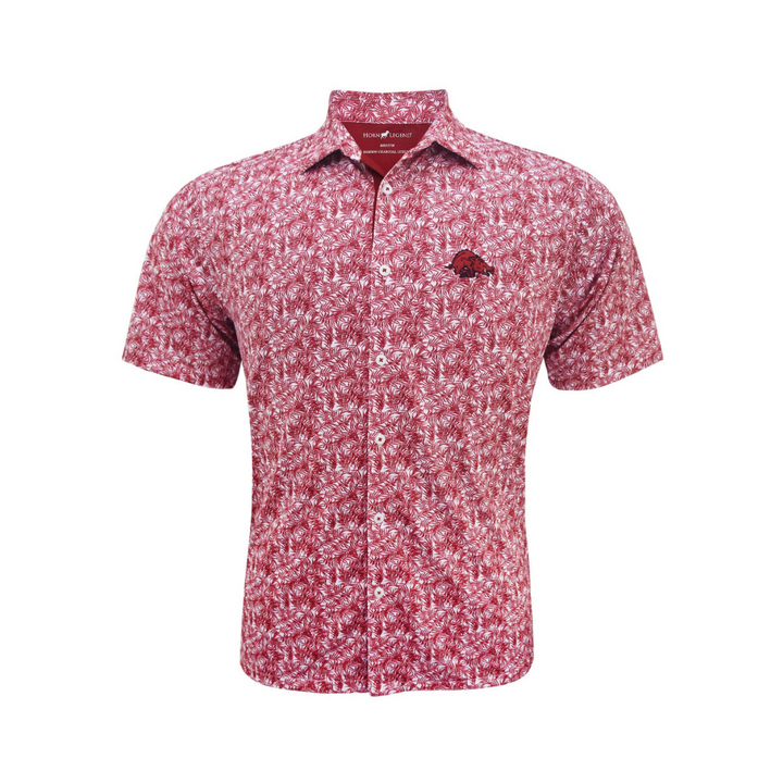 Horn Legend Slobbering Hog Button Down | White/ Crimson