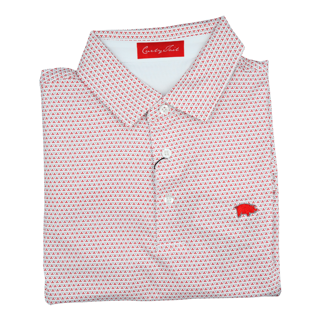 Curly Tail 2256 Polo | White/ Crimson/ Grey