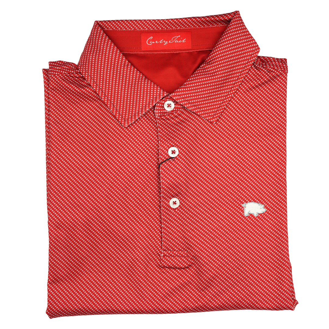 Curly Tail 1925 Polo | Crimson/ Grey