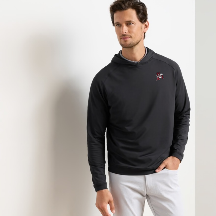 Peter Millar Hog Leaning on A Pine Performance Hoodie | Black