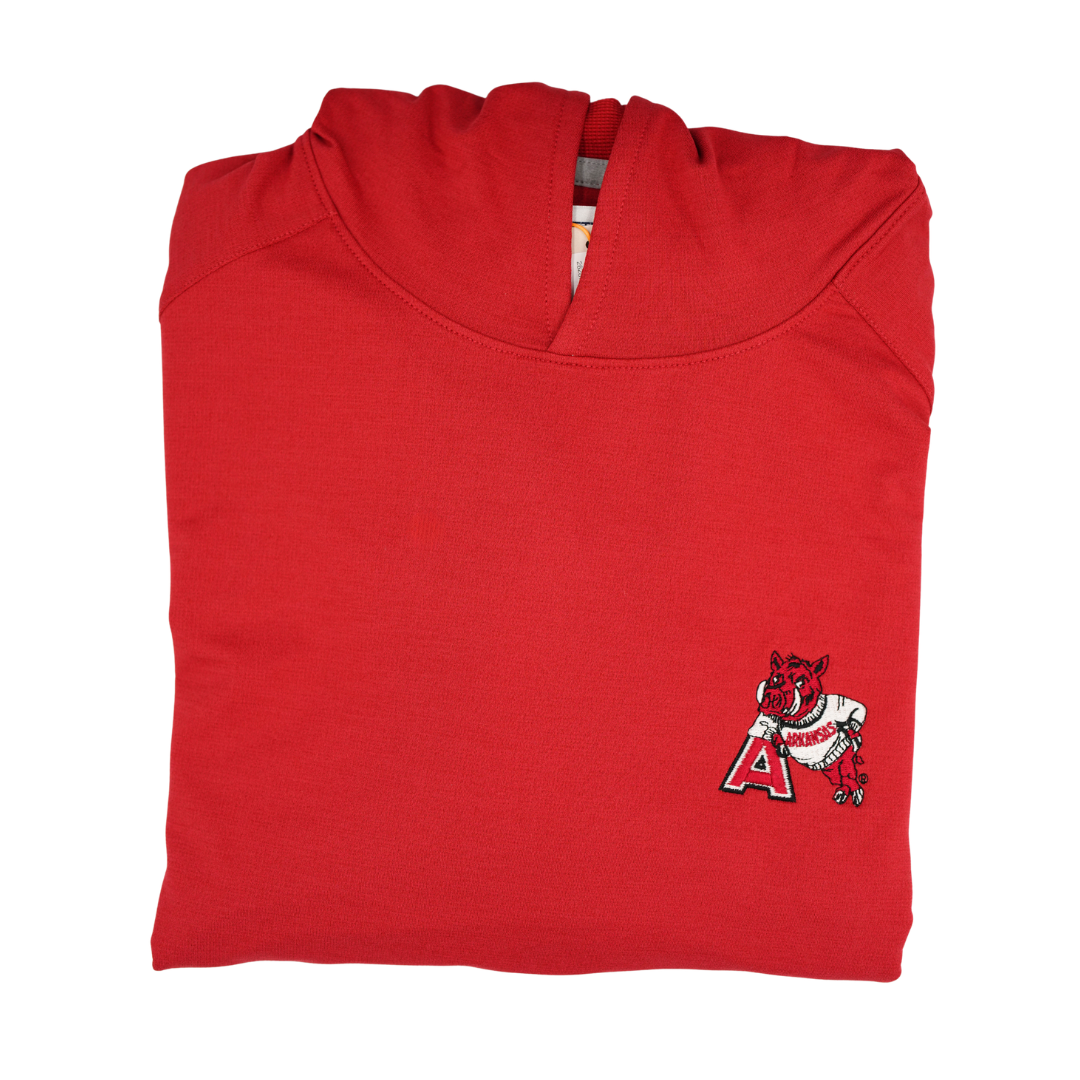 Peter Millar Hog Leaning on A Pine Performance Hoodie | Crimson