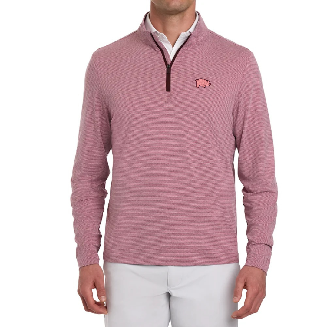 Holderness & Bourne X Curly Tail Royce 1/4 Zip | Heathered Cabernet