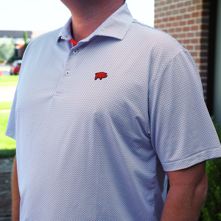 Horn Legend X Curly Tail USA Polo | White / Serenity / Red