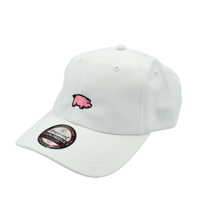 Curly Tail Original Small Fit Performance Cap | White/Pink Pig