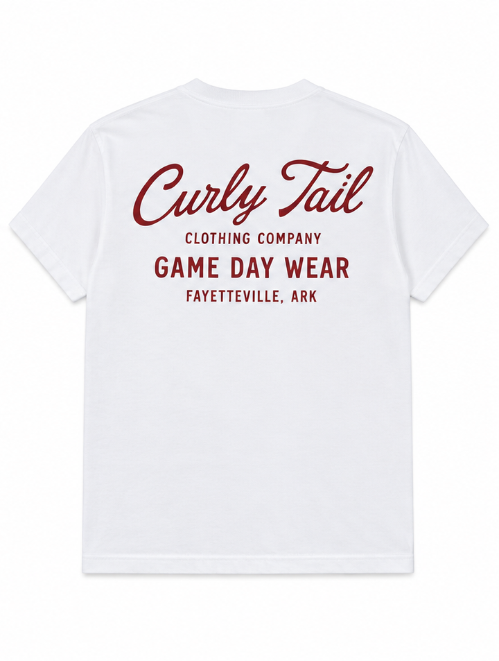 'Curly Tail' Script Tee Shirt | White