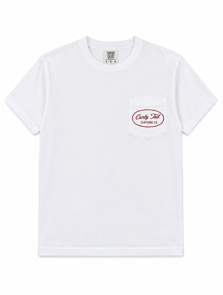 'Curly Tail' Script Tee Shirt | White