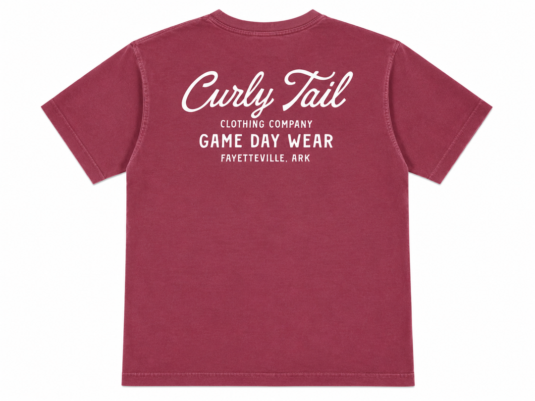 'Curly Tail' Script Tee Shirt | Brick