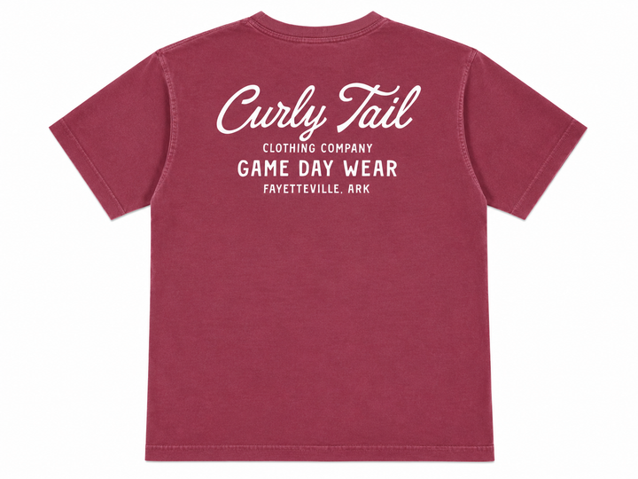 'Curly Tail' Script Tee Shirt | Brick