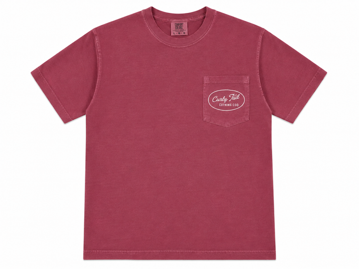'Curly Tail' Script Tee Shirt | Brick