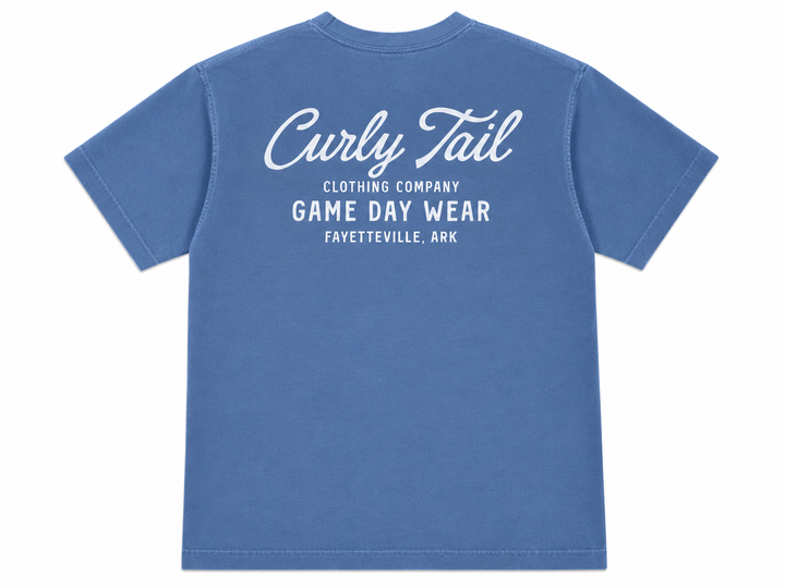 'Curly Tail' Script Tee Shirt | Blue Jean