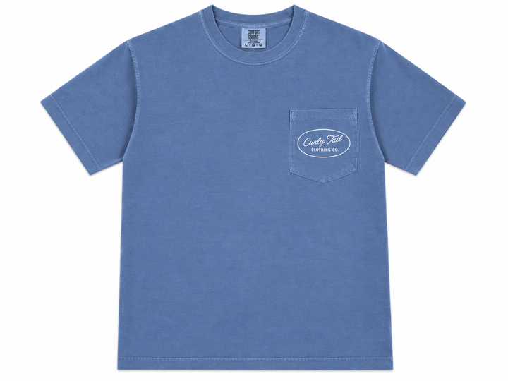 'Curly Tail' Script Tee Shirt | Blue Jean