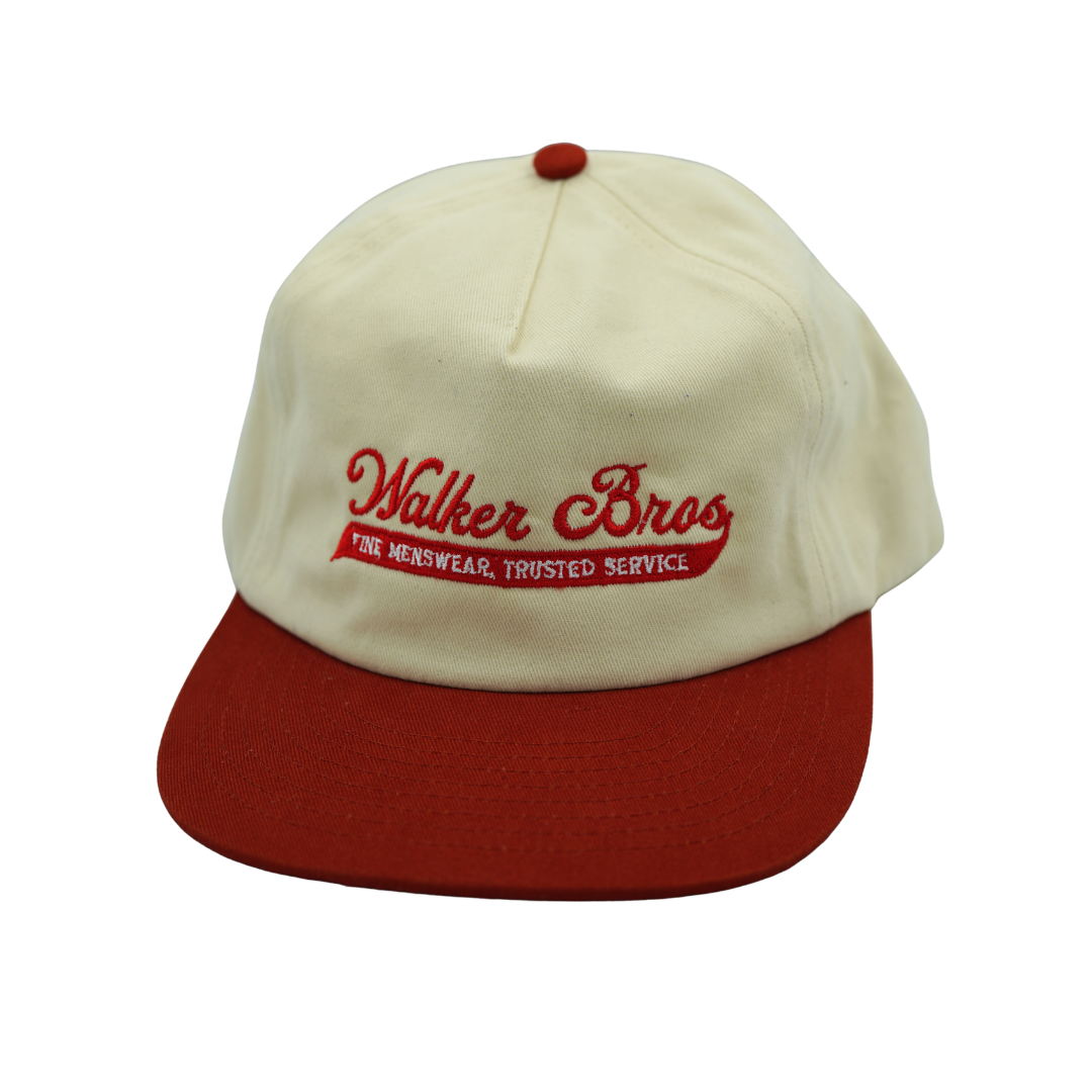 'Walker Bros' 2 Tone Cap'Fine Mensware. Trusted Service' | Cardinal