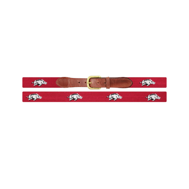 Arkansas Razorback Belt| Cranberry