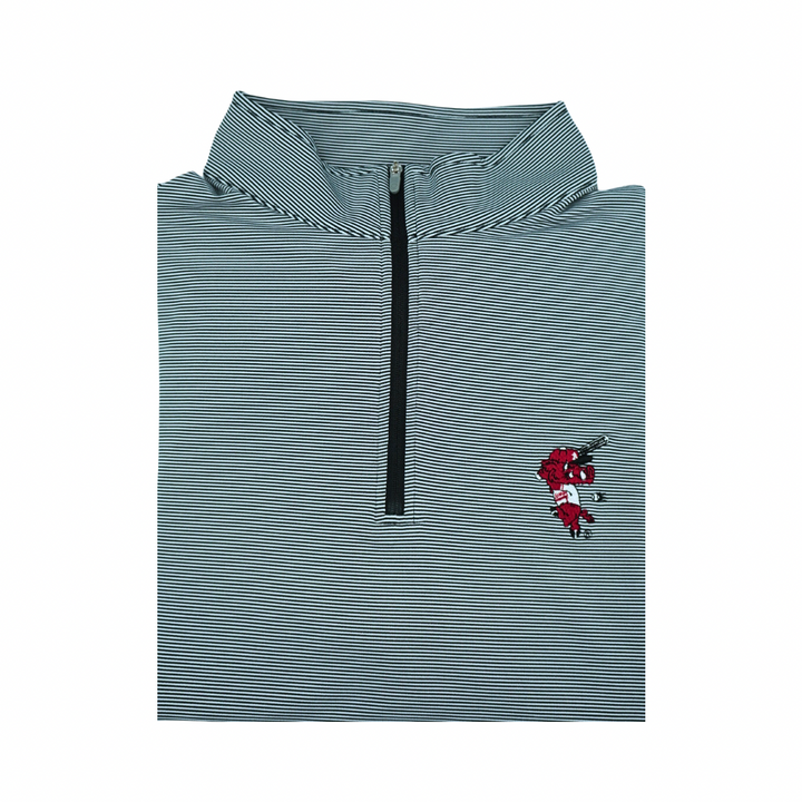Ribby 1/4 Zip| Black/White